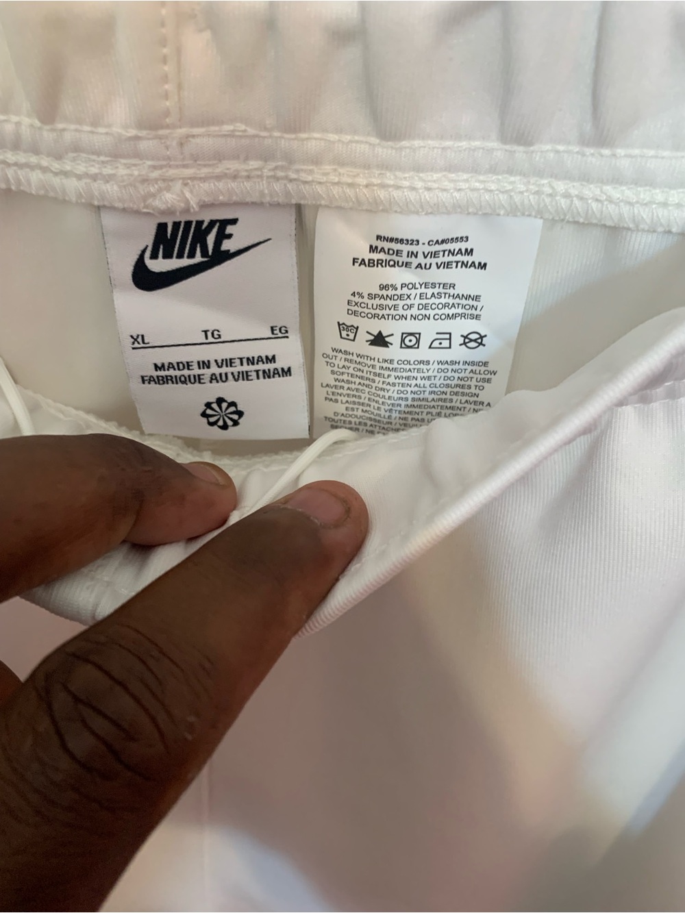 Nike White Elastic Waist Athletic Shorts
